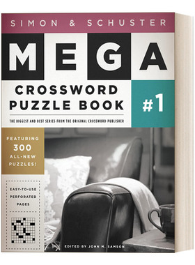 英文原版 Simon & Schuster Mega Crossword Puzzle Book #1 西蒙与舒斯特超级纵横字谜书1 英文版 进口英语原版书籍