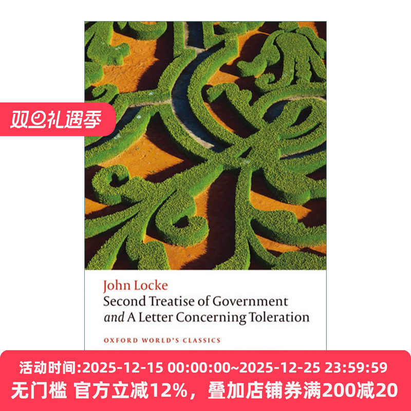 英文原版 Second Treatise of Government and A Letter Concerning Toleration 政府论下篇 牛津世界经典系列 英文版 进口英语书