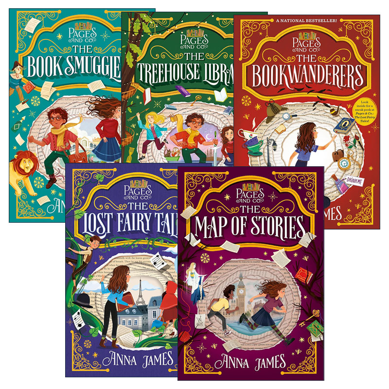 英文原版 Pages & Co. 穿梭童话故事集系列1-5册 儿童奇幻小说 美国国家畅销书作家Anna James 英文版 进口英语原版书籍