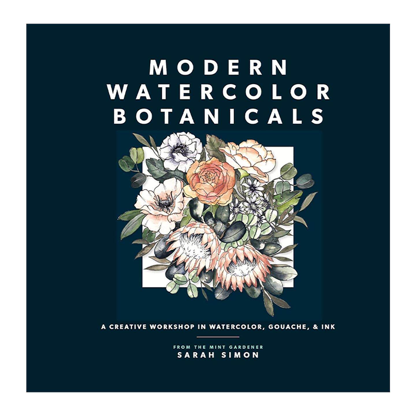 英文原版 Modern Watercolor Botanicals 现代水彩植物 水粉 水墨创作手册 绘画指南 Sarah Simon 英文版 进口英语原版书籍