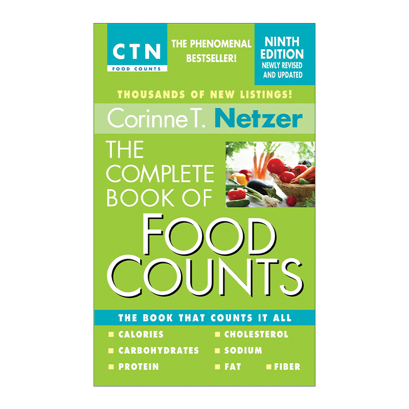 英文原版 The Complete Book of Food Counts  9th Edition 食物计数全书 第九版 健康营养饮食 卡路里 胆固醇 英文版 进口英语书