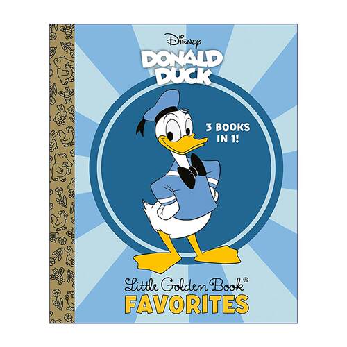 英文原版 Donald Duck Little Golden Book Favorites Disney Classic 迪士尼唐老鸭经典故事三合一 兰登书屋精装小金书 英文版