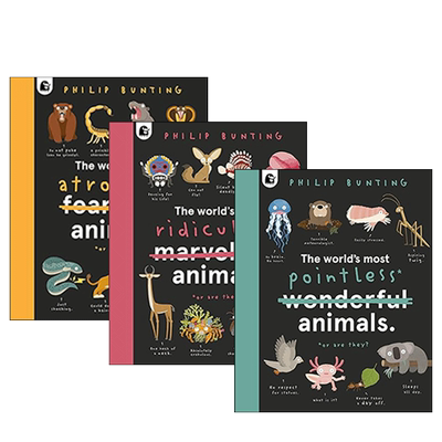 英文原版 The World s Most Animals 精装插画动物科普绘本 3册 世界上那些笨/残暴/荒谬的动物 Philip Bunting 英文版 进口原版书
