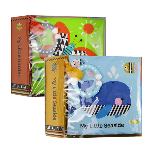 布书2册 小花园 海边 My Little Garden Seaside Cloth Book 英文原版撕不烂益智玩具早教书 幼儿英语学习启蒙书籍