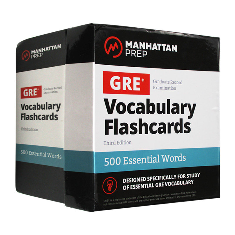 曼哈顿GRE词汇卡片500基础词汇 英文原版单词书 Essential Words GRE Vocabulary Flashcards Manhattan Prep 进口考试用书