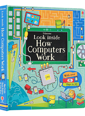 Usborne Look Inside How Computers Work 尤斯伯恩看里面系列 电脑的原理 英文原版儿童英语科普百科 进口纸板翻翻书籍