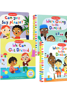 Big Steps系列 幼儿生活经历习惯养成情商教育4册 Can You Say Please 英文原版绘本 礼貌礼仪 行为养成 儿童启蒙早教操作纸板书