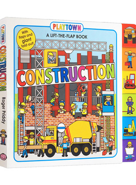 玩玩镇系列 建筑 英文原版绘本 Playtown Construction 儿童纸板翻翻书 英文版幼儿启蒙绘本 进口原版英语辅导玩具游戏书