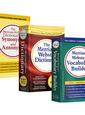 韦氏三宝3册套装 韦氏词根辞典+韦氏英语字典+韦氏英语词典  英文原版 Merriam Webster's Vocabulary Builder 进口书籍