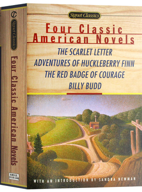 美国四大经典小说 Four Classic American Novels 红字哈克贝利费恩历险记红色勇气勋章水手比利巴德 英文原版文学读物书籍