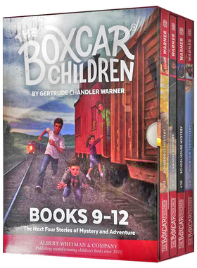 棚车少年9-12册盒装 英文原版 The Boxcar Children Mysteries 9-12 英语章节桥梁书 美国经典儿童读物 励志故事书 英文版原版书籍