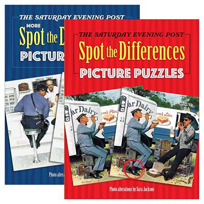 英文原版 The Saturday Evening Post Spot the Differences Picture Puzzles 星期六晚邮报找不同谜题集2册 英文版 进口原版书籍