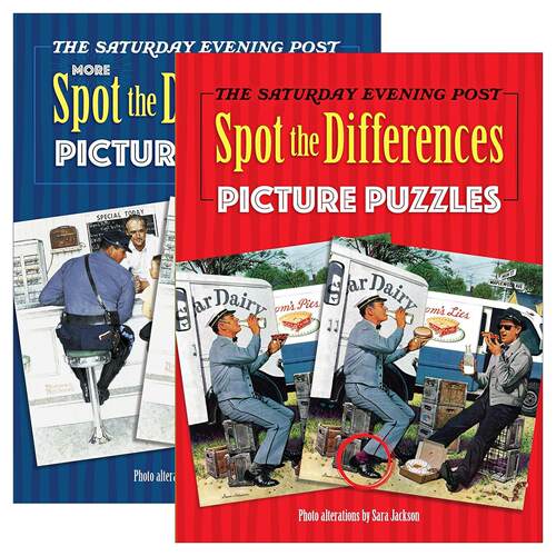 英文原版 The Saturday Evening Post Spot the Differences Picture Puzzles 星期六晚邮报找不同谜题集2册 英文版 进口原版书籍