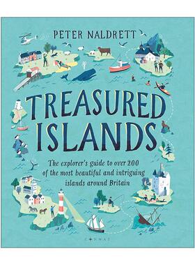 英文原版 Treasured Islands 珍贵的岛屿 200个英国周边美丽海岛的探索指南 英文版 进口英语原版书籍