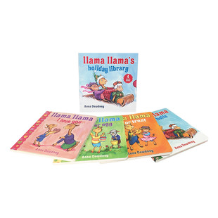 Holiday Library 英文原版 进口英语书籍 羊驼拉玛小小图书馆 儿童英语启蒙纸板书 Llama