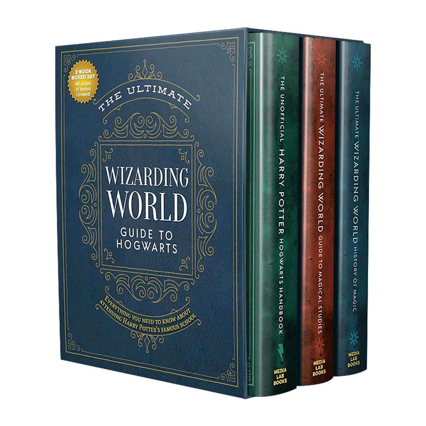 英文原版 The Ultimate Wizarding World Library of Magical Studies哈利波特指南书3册套装 含魔法学习指南 魔法史 霍格沃兹手册