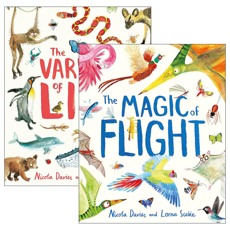 英文原版 Lorna Scobie 动物知识科普英文儿童绘本2册 The Magic of Flight 飞行的魔力 The Variety of Life 生存的多样性 进口书
