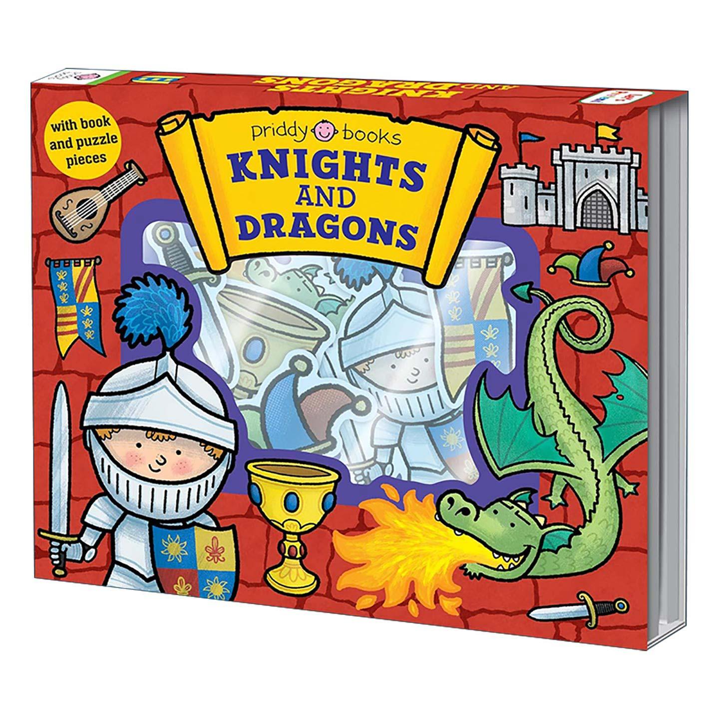 英文原版 Let's Pretend Knight and Dragons 小小角色扮演家 骑士和龙 儿童科普百科翻翻操作纸板书 益智游戏套装 英文版