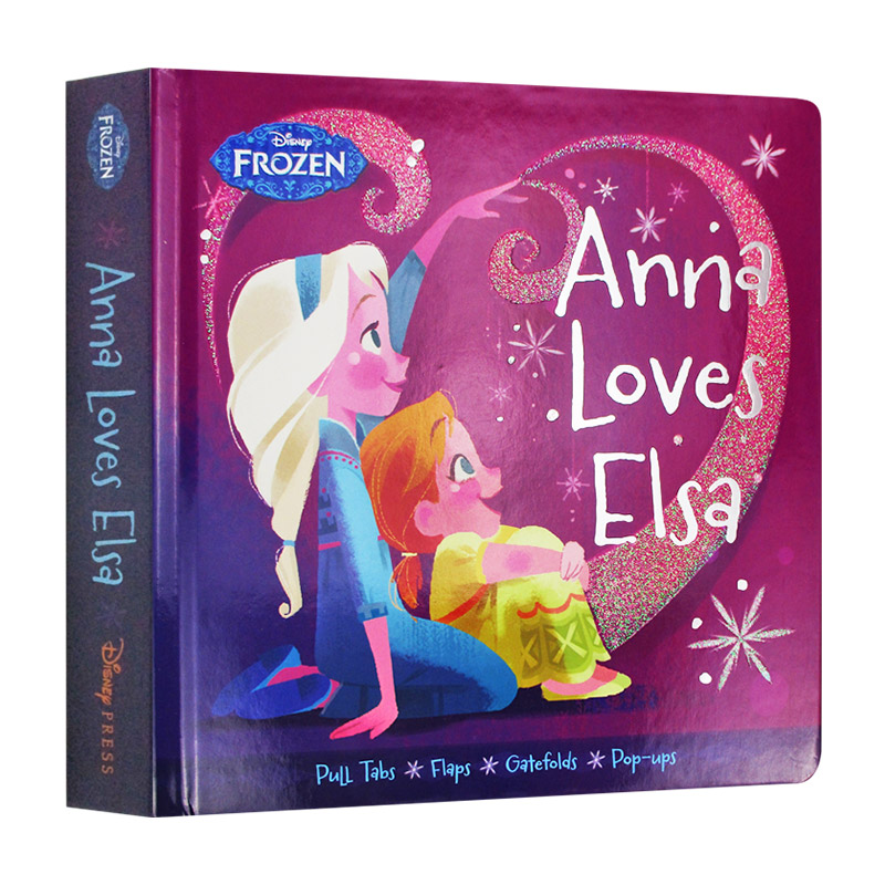 迪士尼冰雪奇缘安娜爱艾莎 Frozen Anna Loves Elsa 英文版立体机关书操作纸板书 英文原版绘本 进口原版英语书籍