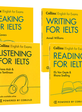Collins English for IELTS 柯林斯雅思考试系列阅读+听力+口语+写作技巧4册套装 英文原版教材 进口自学参考工具书
