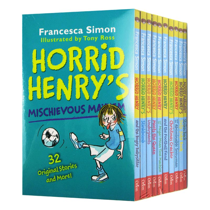 淘气包亨利恐怖亨利10册盒装 英文原版儿童读物 Horrid Henry's Mischievous Mayhem 英文版进口英语书籍