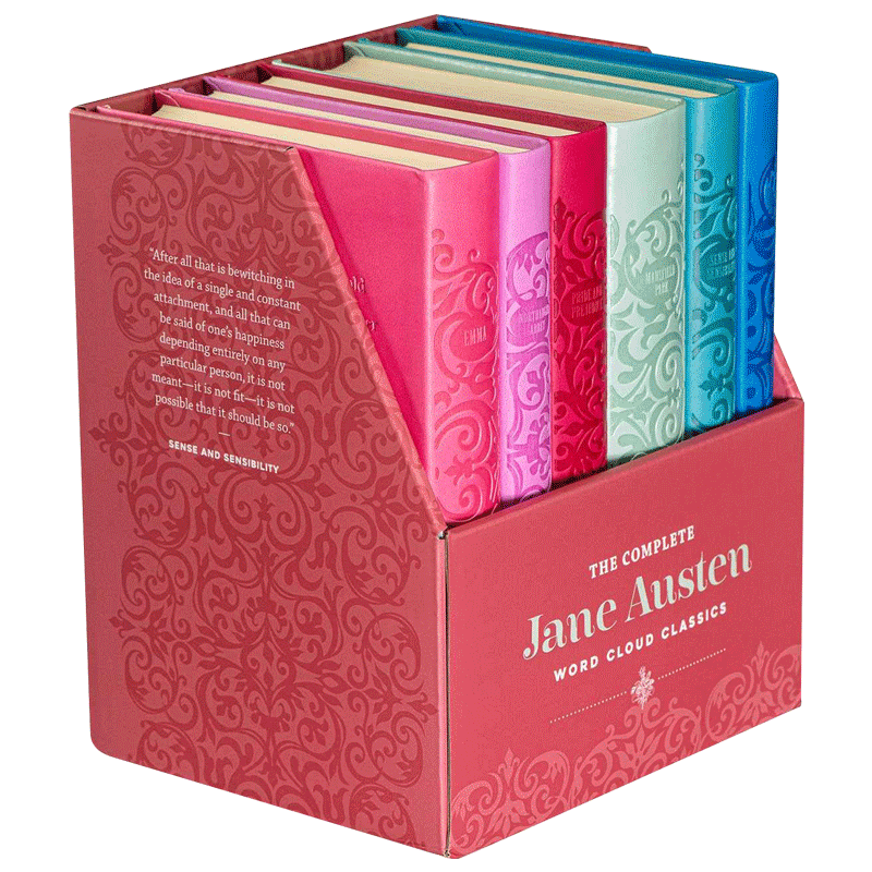 简奥斯丁合集6本盒装 Jane Austen Boxed Set Word Cloud Classics Flexibound 云经典 英文原版文学诗歌进口书籍
