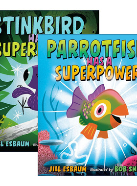 英文原版 Parrotfish/Stinkbird Has a Superpower系列2册 鹦嘴鱼/麝雉有种超能力 儿童精装科普绘本 英文版 进口英语原版书籍