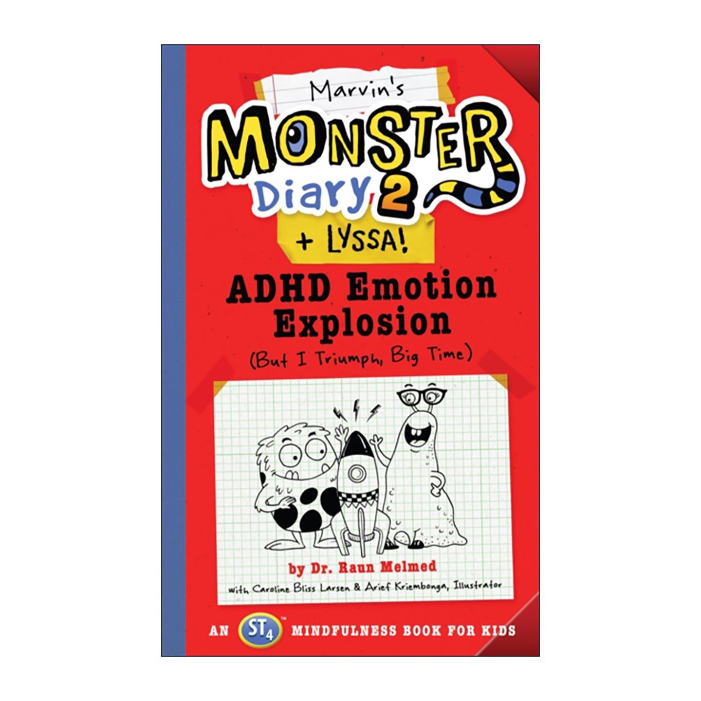 英文原版 Marvin's Monster Diary 2 + Lyssa马文怪兽日记系列 多动症情绪爆发 培养专注力 儿童正念绘本 英文版 进口英语原版书籍