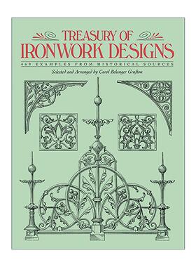 英文原版 Treasury of Ironwork Designs 欧洲铁制品艺术图案与设计 建筑装饰素材图册 英文版 进口英语原版书籍