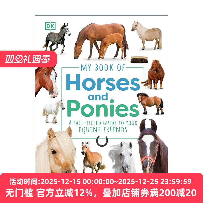英文原版 My Book of Horses and Ponies 小马百科全书 DK儿童马术马匹全彩图解 动物科普百科指南精装 英文版 进口英语原版书籍