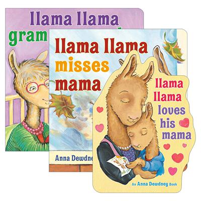 英文原版 Llama Llama 羊驼拉玛亲情主题纸板书3册 幼儿儿童启蒙认知绘本 英文版 进口英语原版书籍