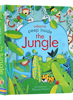Usborne Peep Inside The Jungle 尤斯伯恩看里面系列 丛林 英文原版儿童科普百科绘本 进口英语启蒙纸板洞洞翻翻书