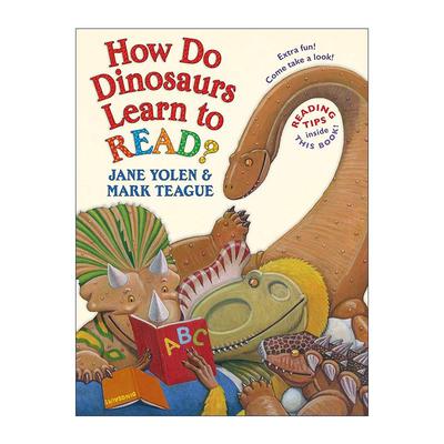 英文原版 How Do Dinosaurs Learn to Read 恐龙是如何学会阅读的 精装 家有恐龙系列 英文版 进口英语原版书籍