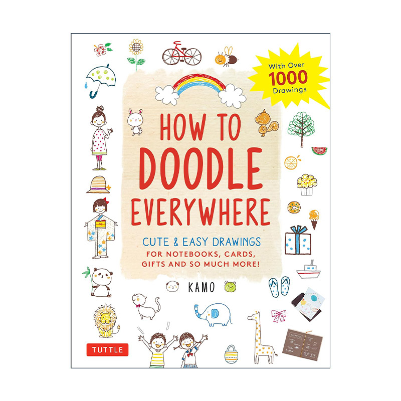 英文原版 How to Doodle Everywhere 如何到处涂鸦 儿童可爱卡通绘画技巧指南 Kamo 英文版 进口英语原版书籍