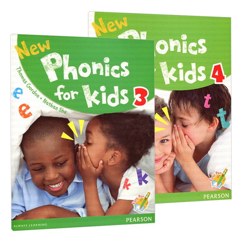 香港朗文幼儿英语自然拼读教材2册  New Phonics for kids 3-4级别 学生用书 英文原版培生分级阅读 亲子幼儿中班教材 英文版书籍