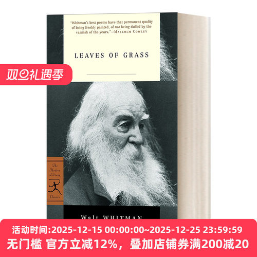 英文原版 Leaves of Grass 草叶集 兰登书屋现代图书馆经典系列 Walt Whitman沃尔特 惠特曼 英文版 进口英语原版书籍