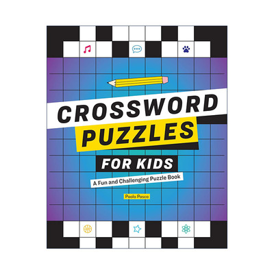英文原版 Crossword Puzzles for Kids 儿童填字游戏 益智谜题 词汇积累 英文版 进口英语原版书籍