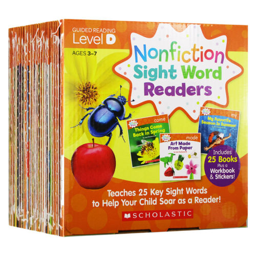 学乐英语入门关键词读本D级 25册全套 Scholastic Nonfiction Sight Word Readers D 自然拼读初级盒装 英文原版儿童读物 进口书籍