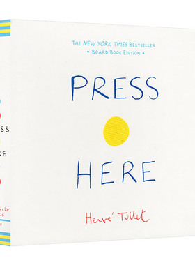 Press Here 点点点 迷你纸板书 纽约时报畅销书 Herve Tullet 英文原版启蒙艺术认知绘本绘本 进口英语书籍