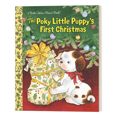 英文原版 The Poky Little Puppy's First Christmas 慢吞吞的小狗过的第一个圣诞节 兰登书屋纸板书小金书 英文版进口英语原版书