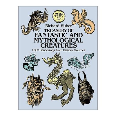 英文原版 Treasury of Fantastic and Mythological Creatures 奇妙与神话生物宝库 百科全书式装饰设计插画集 进口英语原版书籍