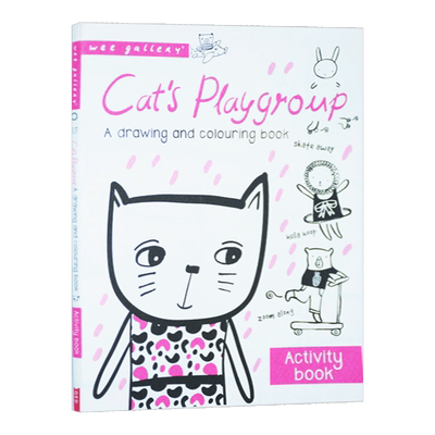 小猫的游戏组 启蒙涂画互动书 Cat's Playgroup A drawing and colouring book 英文原版儿童英语启蒙读物 进口绘本书籍