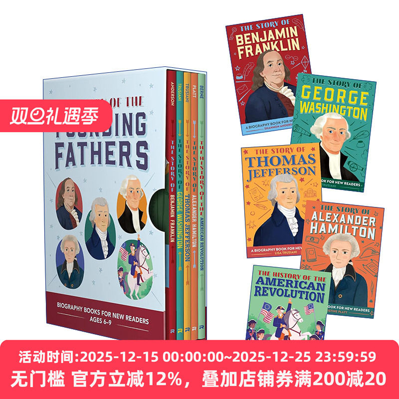 英文原版 The Story of the Founding Fathers 5 Book Box Set 儿童初学历史系列 创立之父5册盒装 含富兰克林 华盛顿 杰斐逊