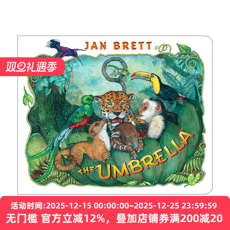 The Umbrella 雨伞 幼儿儿童自然主题绘本 纸板书 Jan Brett
