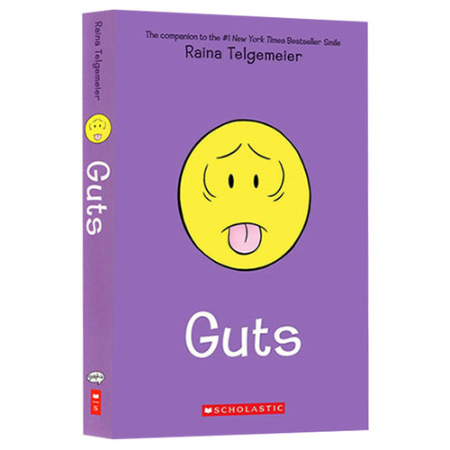 勇气 儿童全彩漫画小说 Guts 成长的故事 姐妹 微笑同作者 Raina Telgemeier 英文原版进口书籍 进口英语纽约时报畅销书