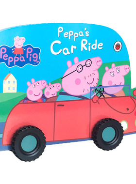 Peppa Pig Peppa's Car Ride 小猪佩奇 汽车造型书 英文原版亲子共读绘本 进口英语玩具书籍