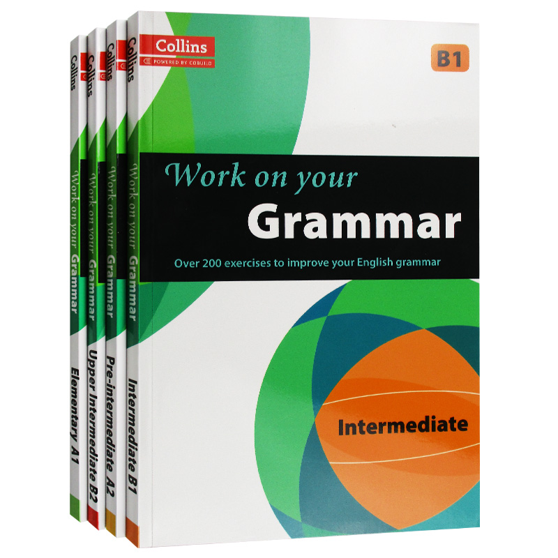 柯林斯攻破你的语法4册套装英文原版教辅书 Collins Work on Your Grammar A1 A2 B1 B2英语考试辅导书籍进口教材英文版原版