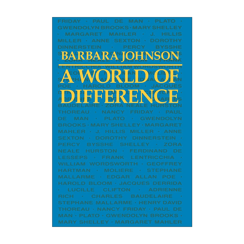 英文原版 A World of Difference 差异的世界 哈佛大学比较文学教授Barbara Johnson 英文版 进口英语原版书籍