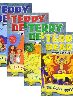 Terry Deary's Historical Talesy Stone Age Tales 石器时代的故事4册 英文原版儿童章节桥梁小说 进口英语书籍