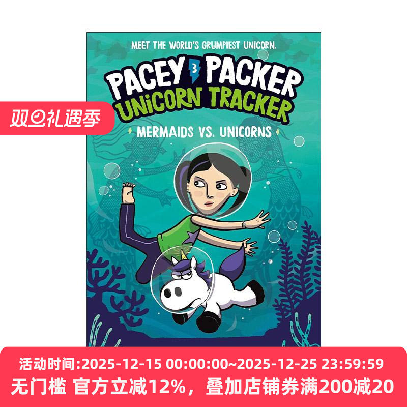 英文原版 Pacey Packer Unicorn Tracker 3 Mermaids vs.Unicorns 佩西帕克 独角兽追踪者系列3 漫画 英文版 进口英语原版书籍